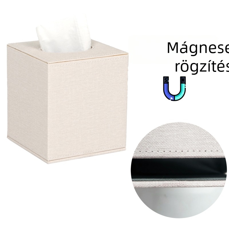 Autóba való bőrös, négyszögletes papírzsebkendő-doboz – megfizethető luxus