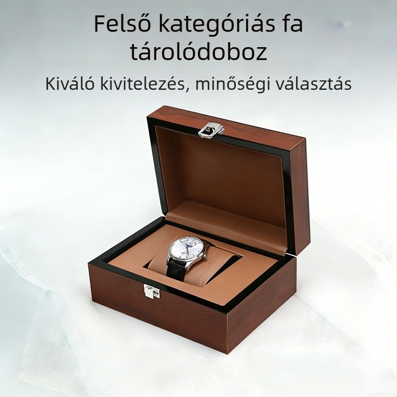 Rosewood óradoboz hajlított fedéllel és záróval, fa ajándékdoboz karkötőknek logónyomtatással