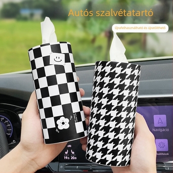 Kreatív autós papírzsebkendő tartó, praktikus és aranyos dekoráció az autó belső teréhez