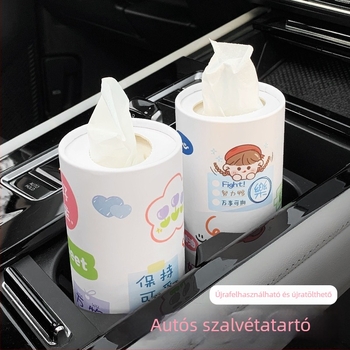 Kreatív autós papírzsebkendő tartó, praktikus és aranyos dekoráció az autó belső teréhez