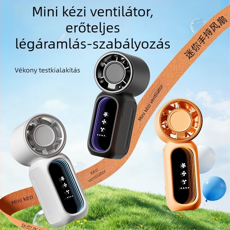 Bowijie mini kézibeszélő ventilátor – USB újratölthető, lapát nélküli, 3 sebesség, beépített 2000–4000 mAh akkumulátor, kompakt