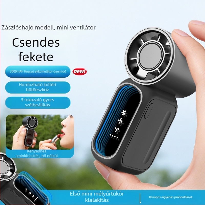 Bowijie mini kézibeszélő ventilátor – USB újratölthető, lapát nélküli, 3 sebesség, beépített 2000–4000 mAh akkumulátor, kompakt