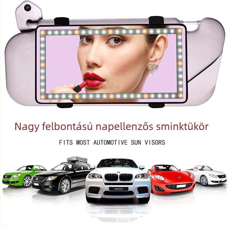Autósmink tükör LED világítással és napellenzővel