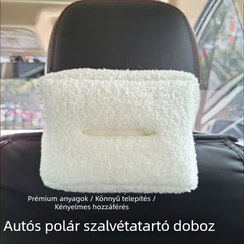 Báránygyapjúból készült autópapírzsebkendő tartó – a hátsó üléshez vagy napellenzőhöz, nagy kapacitás