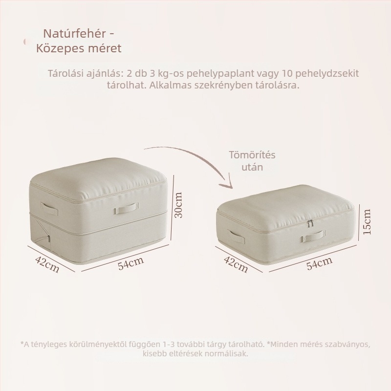 Téli ágyneműtároló táska, tömörítő tasak pehelydzsekikhez, pamut- és selyemtakarókhoz, kocka alakú PU anyagú tároló
