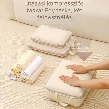 Utazási tömörítő kubus poliészterből – ruhák, fehérneműk és kozmetikumok tárolására, többfunkciós