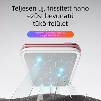 Asztali LED sminktükör, összecsukható, HD, kompakt és hordozható diákszobához