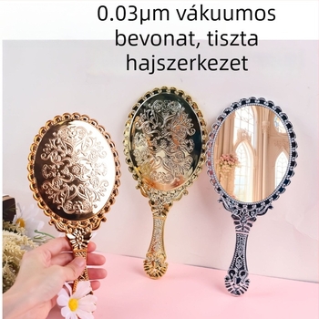 Hordozható kézi sminktükör, kompakt retro európai stílusú