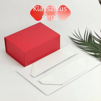 Összecsukható, egydarabos tároló doboz fekete, piros és fehér színekben, vastagított anyagból, egyszerű kialakítás, logó testreszabási lehetőség