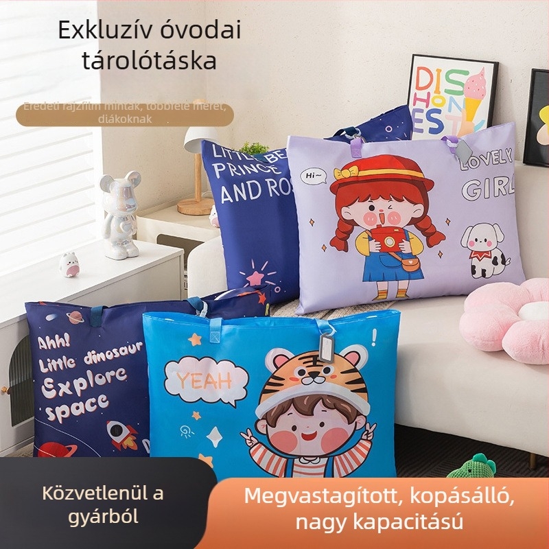 Gyerekeknek készült takaró- és ruhatároló táska, vízálló Oxford anyagból, fogantyúval