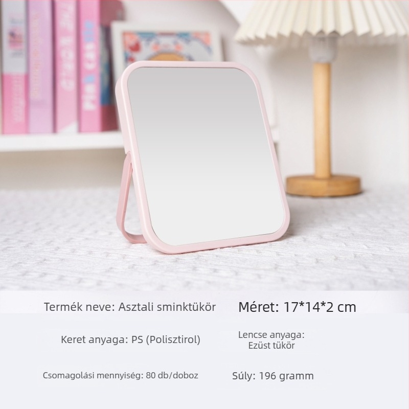 Asztali sminktükör, egyoldalas, összecsukható, hordozható, hálószobába