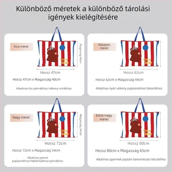 Gyerekeknek szánt paplan-tároló táska – por- és vízálló, nagy kapacitású, rajzfilmfigurás dizájn