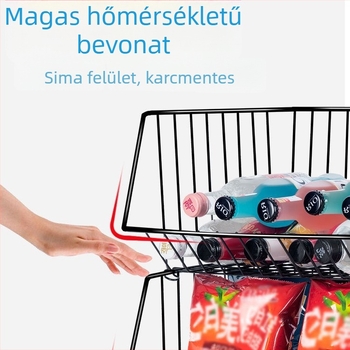 Konyhai padlón álló, többrétegű tárolóállvány zöldségek és gyümölcsök számára