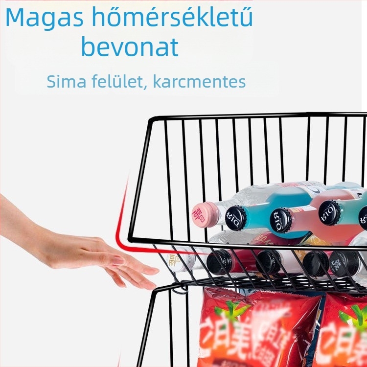 Konyhai padlón álló, többrétegű tárolóállvány zöldségek és gyümölcsök számára