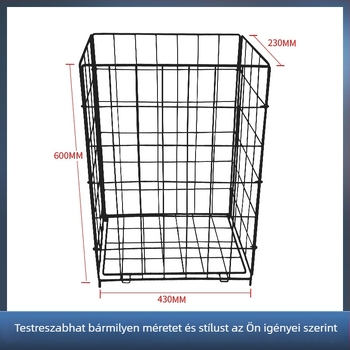 Hegesztett vasdrótból készült mosókosár, modern minimalist design otthonra, modell ZL-106
