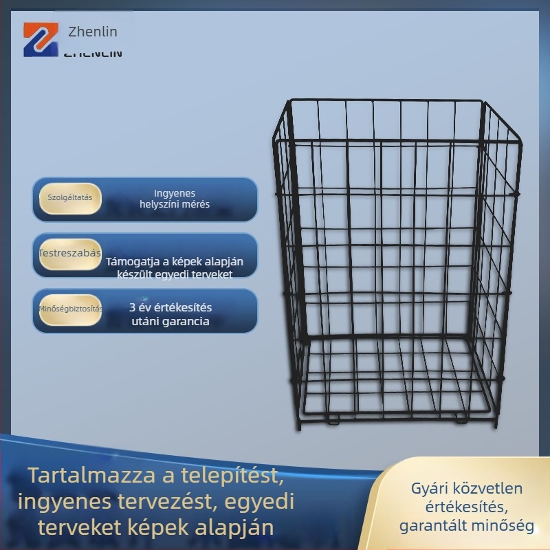Hegesztett vasdrótból készült mosókosár, modern minimalist design otthonra, modell ZL-106