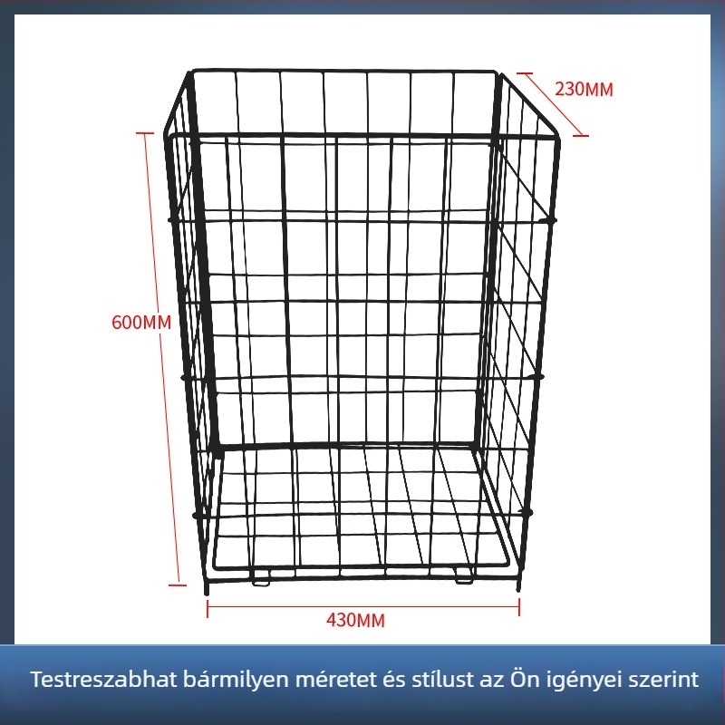 Hegesztett vasdrótból készült mosókosár, modern minimalist design otthonra, modell ZL-106