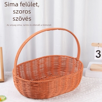 Kézzel szőtt gyümölcs- és tojáskosár, bevásárló kosár és ajándék kosár
