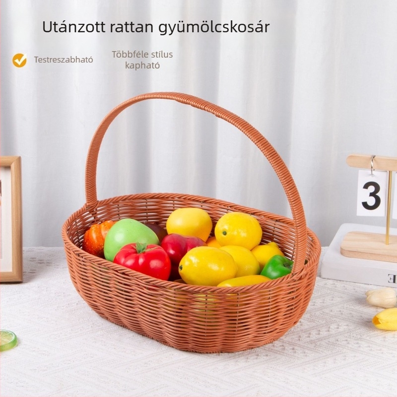 Kézzel szőtt gyümölcs- és tojáskosár, bevásárló kosár és ajándék kosár