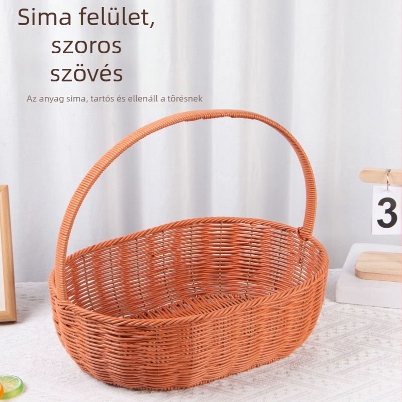 Kézzel szőtt gyümölcs- és tojáskosár, bevásárló kosár és ajándék kosár