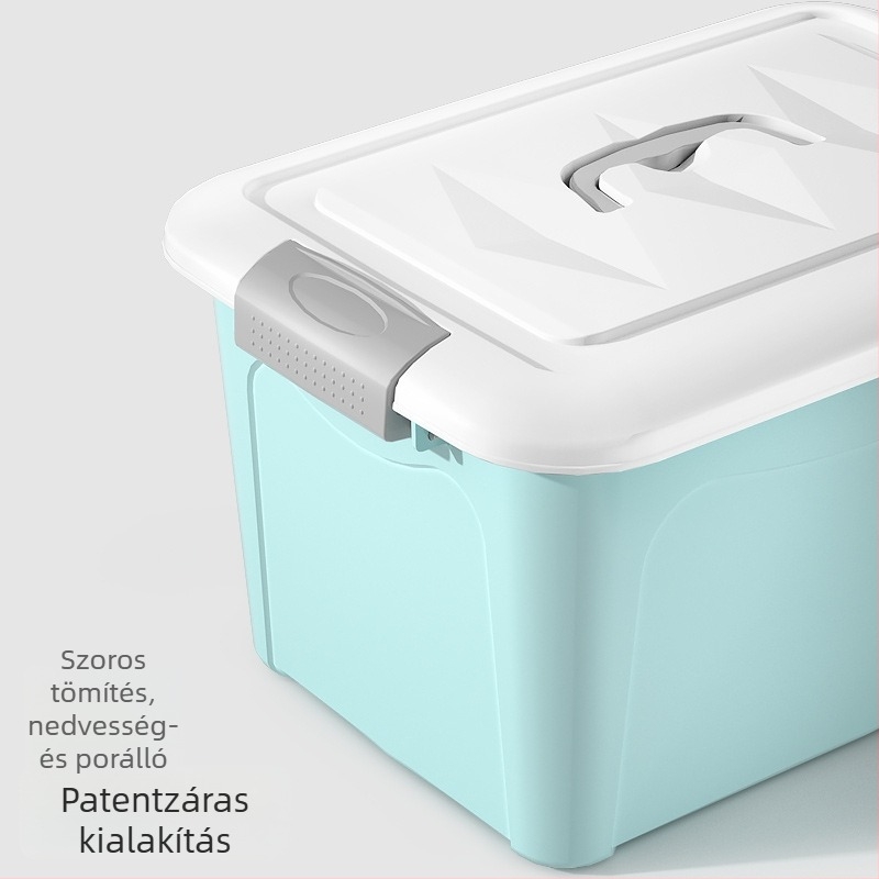 Kis méretű műanyag tároló doboz, konyhához és irodai asztalra, rakható, porálló