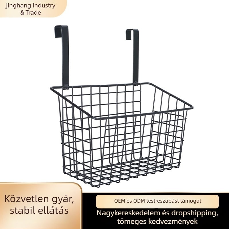 Kovácsoltvas konyhai/balkon tárolóállvány, ajtó mögötti függő kosár, multifunkcionális függő tároló a szobában