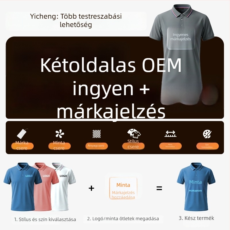 Férfi polo zsebbel, egyszínű, rövid ujjú, laza szabás, európai–amerikai stílus, tavasz–nyár