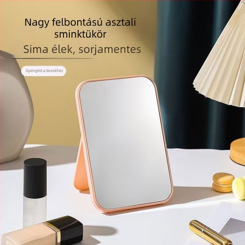 Asztali smink-tükör hercegnő-stílusban, tükör az öltözködéshez, hordozható, nagy méret, minimalistikus dizájn, kollégiumi szobába alkalmas