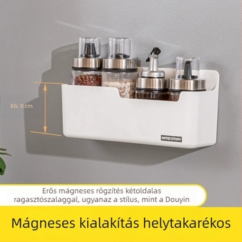 Mágneses oldalhoz rögzíthető hűtőkosár — fúrás nélkül, felakasztható rendező fűszerekhez