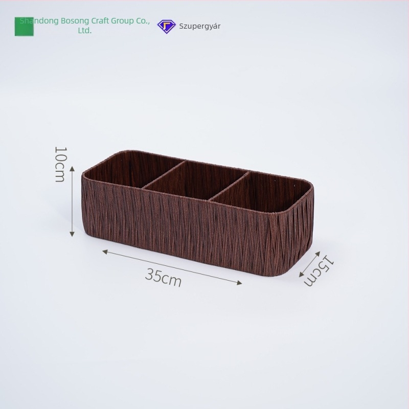 Bosongjie rattan háromrekeszes tároló doboz, konyhához és asztali szervezőhöz