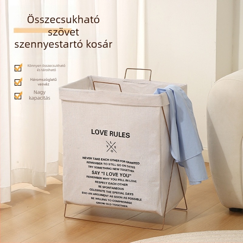 Összecsukható textil szennyeskosár, nagy kapacitású tároló kollégiumba és fürdőszobába