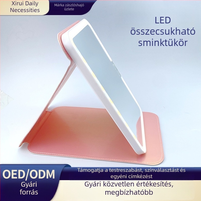 Okos LED smink tükör világítással, Instagram-stílusú asztali sminktükör hálószobához