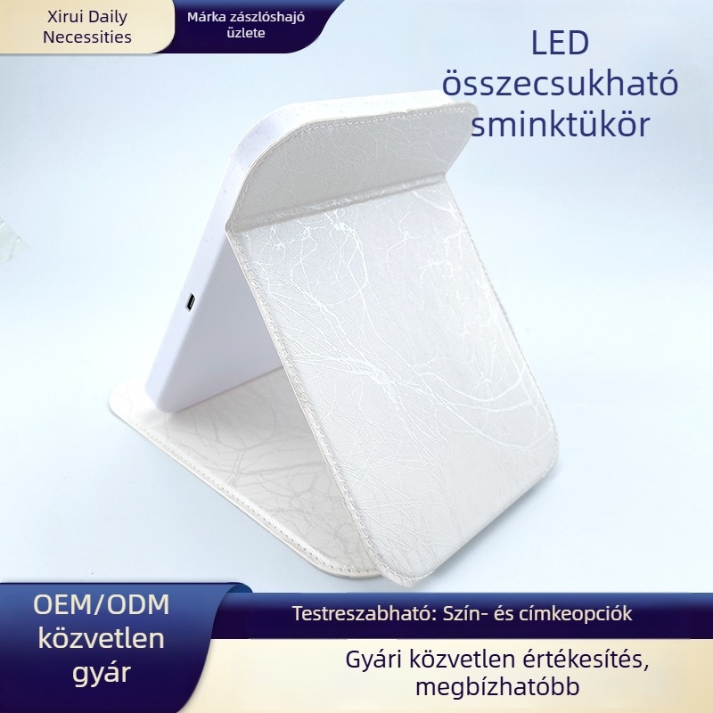 Okos LED smink tükör világítással, Instagram-stílusú asztali sminktükör hálószobához