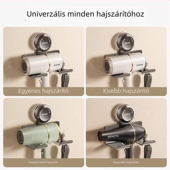Vákuumos hajszárító tartó, falra szerelhető, fúrás nélkül, fürdőszobai tároló