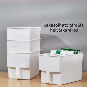 Fogantyús műanyag tároló doboz, PP, 12 L, 32 × 20 × 19 cm, konyhai szekrényhez