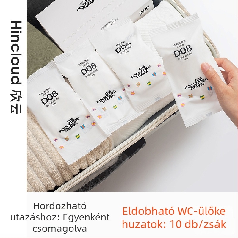 Pocket Travel egyszer használatos vécéülés-huzat készlet, nemszőtt anyagból, vízálló, utazáshoz