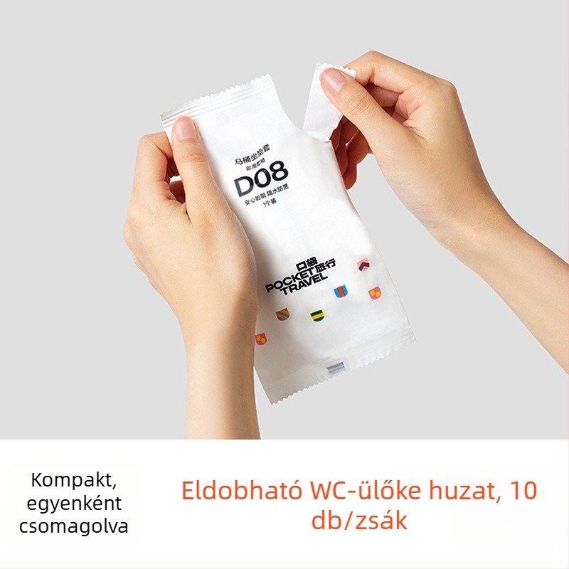 Pocket Travel egyszer használatos vécéülés-huzat készlet, nemszőtt anyagból, vízálló, utazáshoz