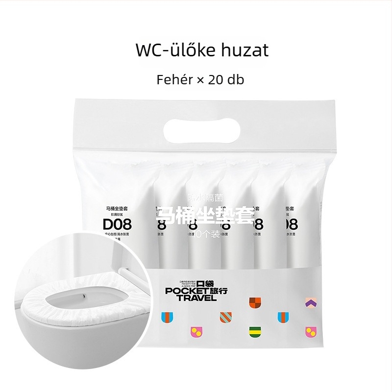 Pocket Travel egyszer használatos vécéülés-huzat készlet, nemszőtt anyagból, vízálló, utazáshoz
