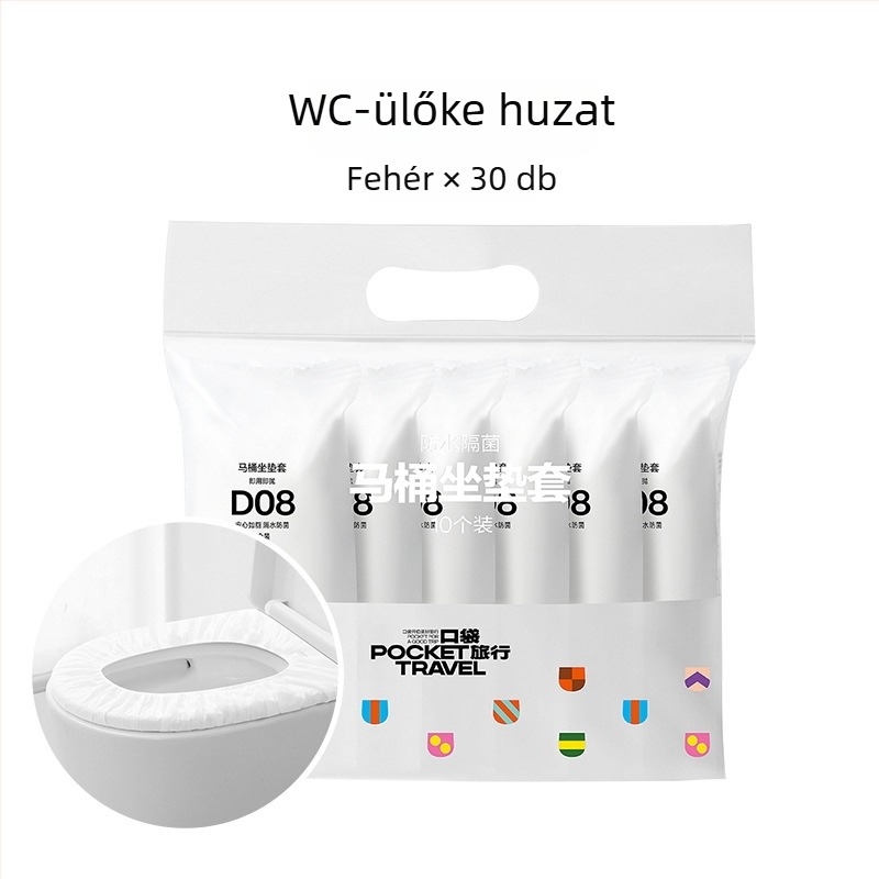 Pocket Travel egyszer használatos vécéülés-huzat készlet, nemszőtt anyagból, vízálló, utazáshoz
