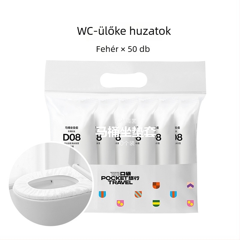 Pocket Travel egyszer használatos vécéülés-huzat készlet, nemszőtt anyagból, vízálló, utazáshoz