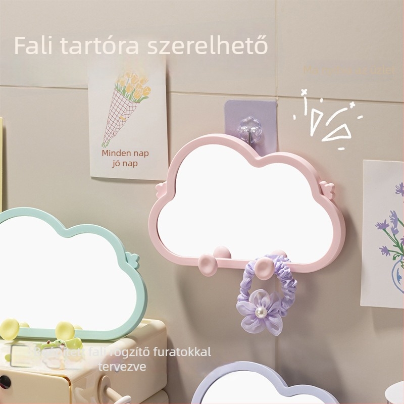 Felhő alakú sminktükör akasztható kivitelben, asztali tükör diákszobába.