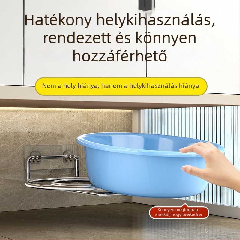 Fali mosdó tárolópolc, fúrás nélkül, fürdőszobába