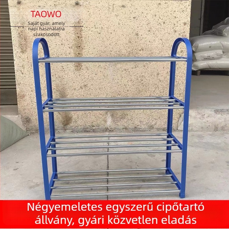 4-rétegű műanyag cipőállvány padlón álló, helykímélő, egyszerű összeszerelés, otthoni tároló
