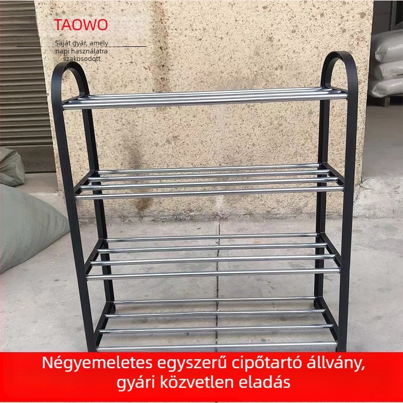 4-rétegű műanyag cipőállvány padlón álló, helykímélő, egyszerű összeszerelés, otthoni tároló