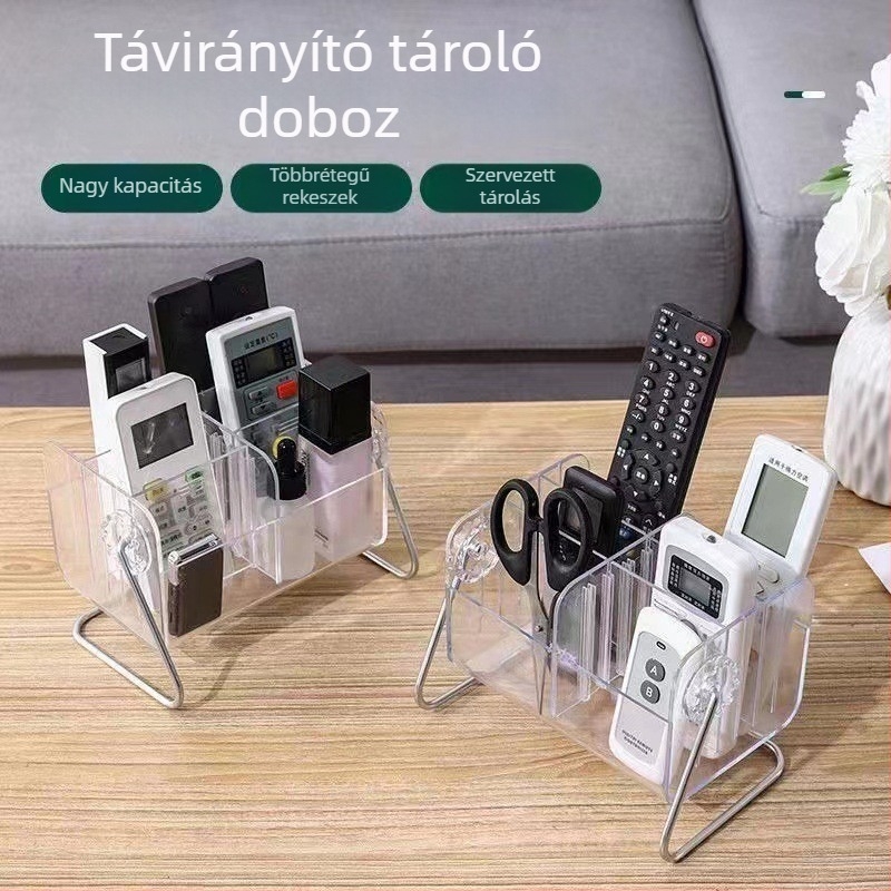 Asztali rendező távirányítók, szemüvegek és telefontokok számára — függőleges tároló nagy kapacitással