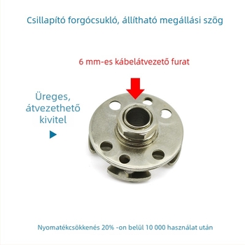Korongos csillapítótengely kör alakú zsanérhoz, állítható nyomatékkal és állásmegállással, kiegészítő a csuklókarhoz