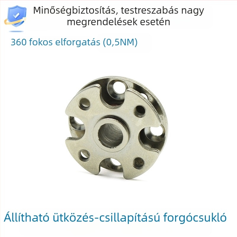 Korongos csillapítótengely kör alakú zsanérhoz, állítható nyomatékkal és állásmegállással, kiegészítő a csuklókarhoz