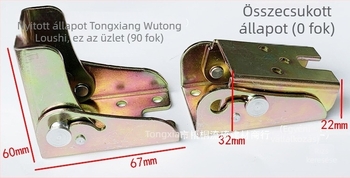Erősített 90°-os összecsukható asztalláb-csukló önzáró mechanizmussal