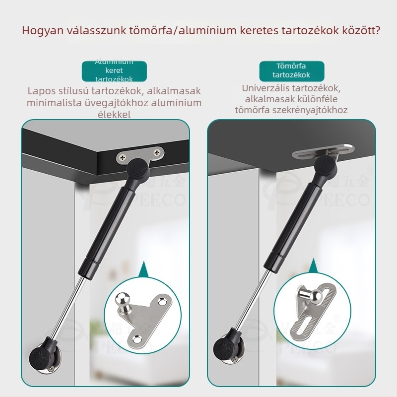 Felfelé nyíló szekrényekhez való gázrugók, csendes hidraulikus emelők