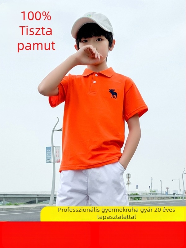 Gyerekeknek polo felső, rövid ujjú, 100% pamut piqué